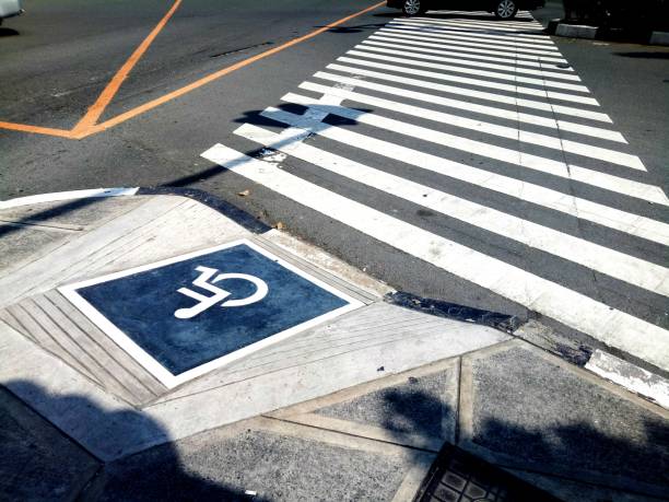 High Angle View Of Road Marking